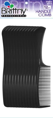 Brittny Bulk Handle Combs - Black 12-Count (Pack of 6)
