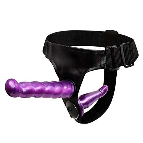 AnLing Artificial Soft Strapon Pants Leather Adjustable Strap Funny Toys Strapless Dual End Huge Strap Pants, Purple