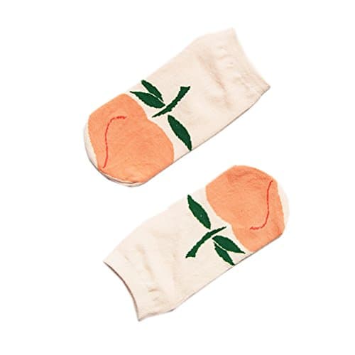 Harajuku Cute Pastel Short Socks Fruit Pattern Peach Pink