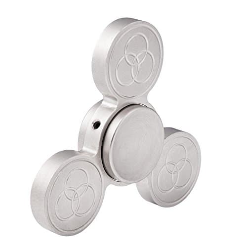Spinner Fidget EDC ADHD Focus Toy Ultra Durable High Speed 1-5 Min Spins Precision brass (Gray)