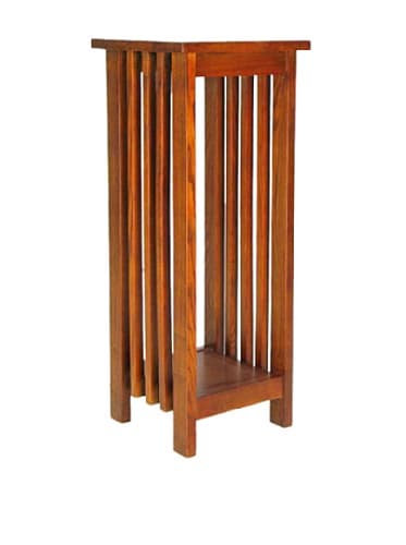 Charleston Flower Stand, Oak Finish