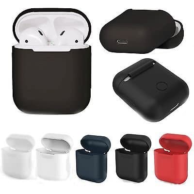 GIA DIGITAL Silicone Protective Cover with Key Ring for Apple Air-pods (Black)