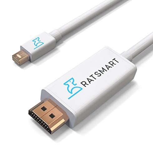 Mini DisplayPort to HDMI Cable (6 FT), Mini DisplayPort Thunderbolt Compatible to HDTV Cable Adapter For Surface Pro by RatSmart