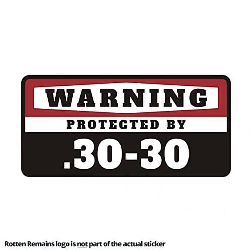 1080GPHX .30-30 Warning Protected by Gun Security Decal 30-30 Caliber Vinyl Sticker Made in USA