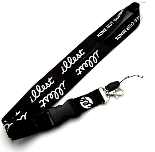 JDM Racing Drift illest Lanyard Keychain Neck Strap Quick Release ILLEST - Black