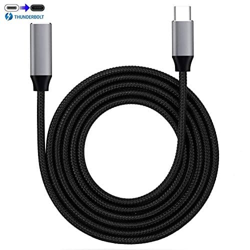 USB 3.1 Type-C Male to Female Extender Cable 6ft Braided, Dreamvasion Thunderbolt 3 Charging/Date/Video/Audio Extension Cord Compatible for Mac-Book Pro &Air/USB-C Hub/Nintendo Switch/Samsung and More