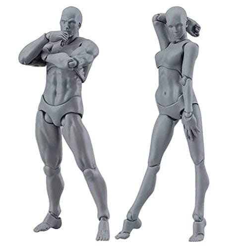 Jaminy Drawing Sketching Figures for Artists Action Figure Model Human Mannequin Man Woman Kits (Woman and Man C)