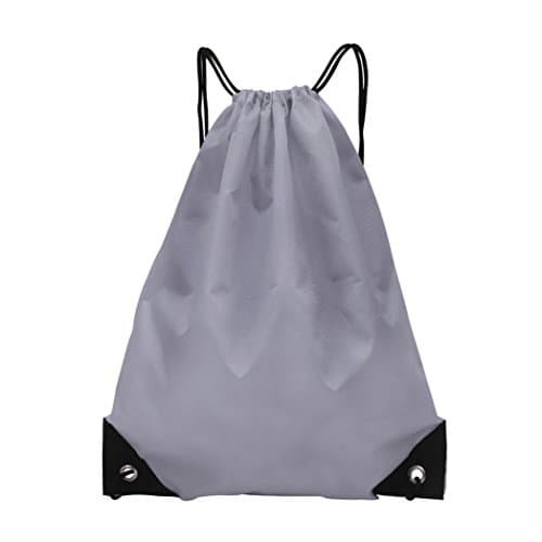 SanCanSn Unisex Drawstring Storage Bag Bundle Pocket Travel Backpack (Free Size, Gray)