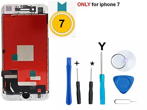 iPhone 7 Screen Replacement For Lcd Touch Screen Digitizer Frame Assembly Set with 3D Touch Coolmall369 Free Tool Set Included 4.7 Inch (White)