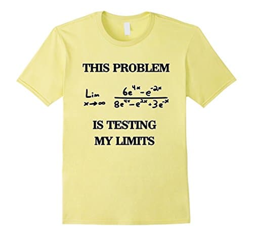 Men's Calculus Limit Funny Tshirt Large Lemon