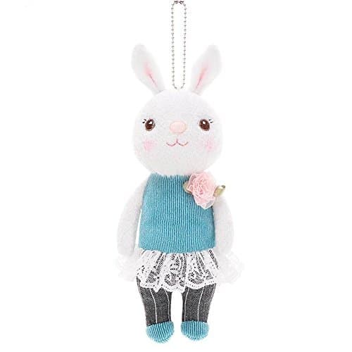 Keychain Stuffed Bunny Plush Rabbit Dolls Soft Cuddly for Babies Kids - Birthday Gifts
