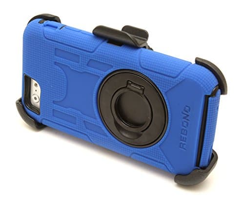 iPhone 6 Case, Rebono Rugged Shockproof Defender Case With Rotating Belt Clip &amp; Kickstand For iPhone 6 (Blue)