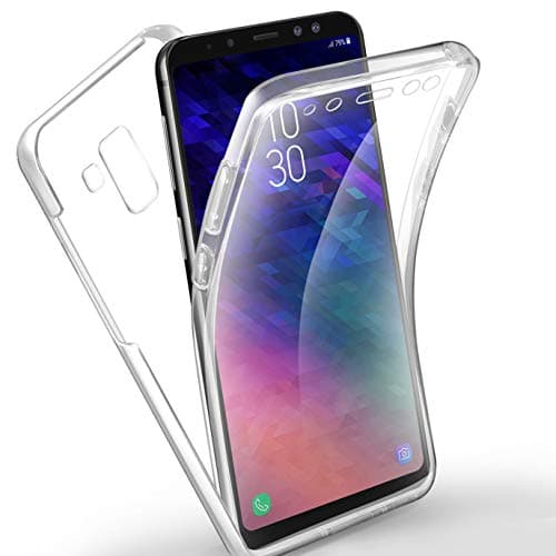 Galaxy A8 2018 Case, Yosemy Galaxy A8 2018 Case Clear Ultra Hard PC Back Cover Case 360 Degree Full Body Protective+Transparent Silicone Thin Gel TPU Soft Anti-Shock Case for Galaxy A8 2018 - Crystal