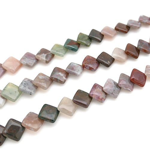 Crystalland Natural Multicolor India Agate Beads (Diamond)