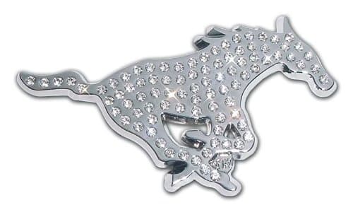 SMU Southern Methodist University Mustangs Austrian Crystals & Chrome NCAA College Sports Premium Metal Car Truck Motorcycle Emblem