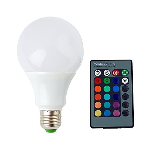 EEOO A60 16 Color Changing RGB LED SD Light Bulb Lamp 5W E27 Standard Screw Base Lifespan 25000h with Remote Control for Decorating Home,Bar, Party, KTV
