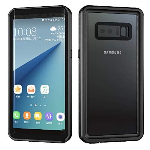 Wildtek DOT Series Samsung Note 8 Waterproof Case | Underwater Snowproof Dirtproof Shockproof with Touch ID | Fully Sealed Cover Waterproof Phone Case | 4.7 Inch Black