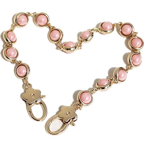 42cm Many Pearl Pendant Shape Chain Strap Replacement Purse Chain Strap for Shoulder Bag/Handbag Bag/Wallet (Pink Pearl)