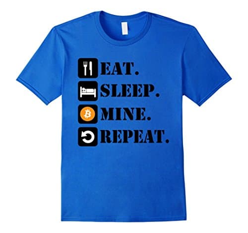 Mens Bitcoin Mine Original Crypto Btc Tshirt Medium Royal Blue