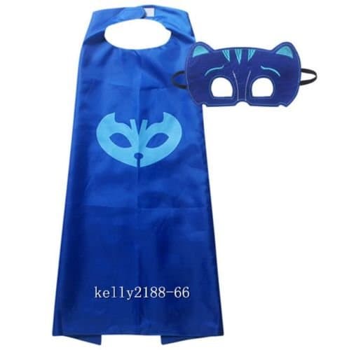 Fun Collection 2PCS A Set PJ Masks Cape Mask Set Owlette Catboy Cosplay Kid Costume Party Dress