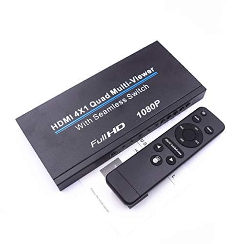 HDMI 4x1 Quad Multi-viewer Hdmi Four-Screen Splitter 4x1 Splitter Four in One Out Seamless Switcher Black JBP-X