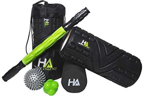 ULTIMATE Massage Bundle of 5 - Two - 13" Massage Foam Roller, 18.9" Massage Stick, 9cm Spiky Massage Ball, 6.5cm Foot Massage Ball. Includes FREE Travel Bag!