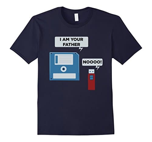 Mens USB Floppy Disk Funny Geek T-Shirt Computer Nerd Shirt Medium Navy