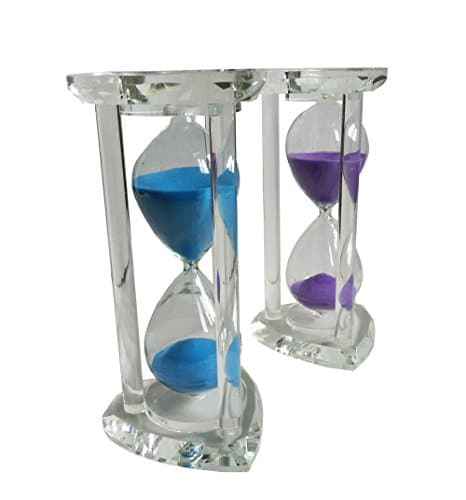 Hourglass Sand Timer 30 Minutes Romantic Crystal Sandy Clock with Blue Sands for Valentine Gift Birthday Present Heart Shaped