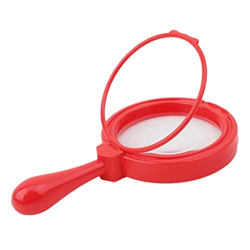 Sperrins Kids Learning Toy Hand-held Magnifier Magnifying Tool Science Experiment Kit(red)