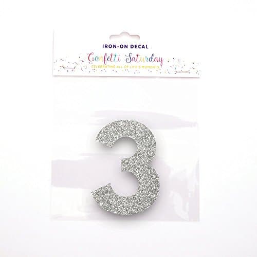 Birthday Shirt 3 Decal, Silver Glitter