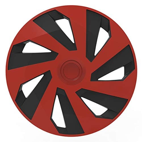 Versaco Wheel Trims - 'Vector Red Black' 16" Inch Set Of 4 - Universal Fit For Cars And Other Vehicles