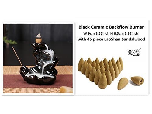 2500 Silk Art Ceramic Glaze Incense Smoke Cone Burner Backflow Censer Tower Holder Porcelain Decoration with 45 piece LaoShan Sandalwood/sets HYLL+LSTX