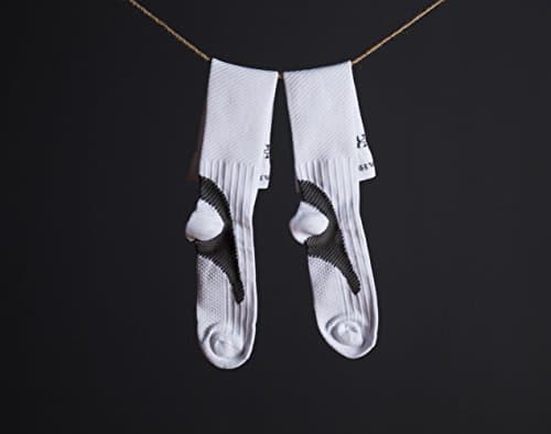 Compression Socks for men and women, high performance premium-grade fabrics, perfect for sports, boost stamina, stimulate circulation, eliminate abrasion and foot stress (1 pair) (43-46, White)