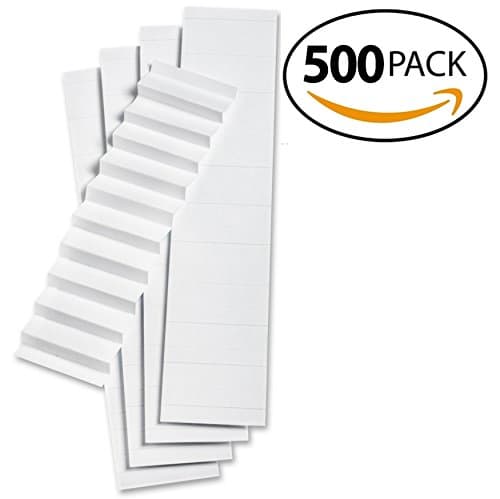 Corrent 500 Pack Blank Inserts for Hanging Folders, 1/5 cut, 2" long, Plain White, Compare to Pendaflex 242, Made in USA