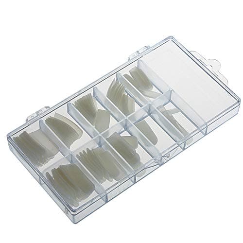 💋Natural False Full Nail Tips Acrylic Art Fingernail 100-pack (Natural)