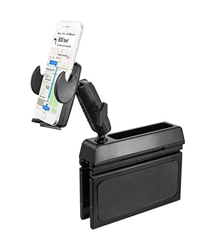 Premium Phone Car Mount Front or Backseat Holder Wedge Console for Blackberry KeyOne, KeyTwo w/ Anti-Vibration Swivel Cradle (with or without case)