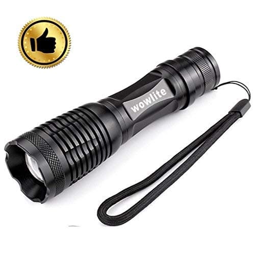 LED Torch Flashlight, Wowlite 1600 LM Ultra Bright - CREE XML T6 Pocket Torch with 5 Light Modes and Adjustable Focus for Emergency Camping Hiking (1PACK)