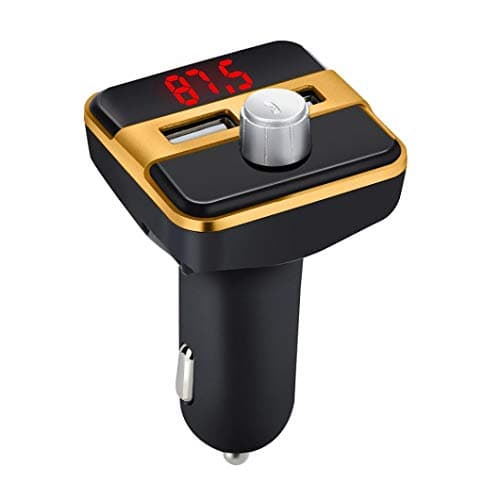 Joint Bluetooth FM Transmitter for Car, Wireless Bluetooth FM Radio Adapter Car Kit with Hands-Free Calling and 2 Ports USB Charger