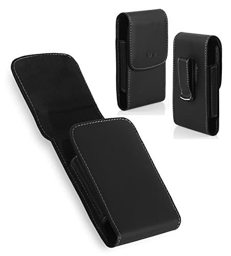 BlackBerry Priv STV100-1 (Medium Case) Black Vertical Leather Belt Clip Cell Phone Case(Perfect Fits with Silicone Case or Snap on Case,Bumber Case, Thin Protective Case On it