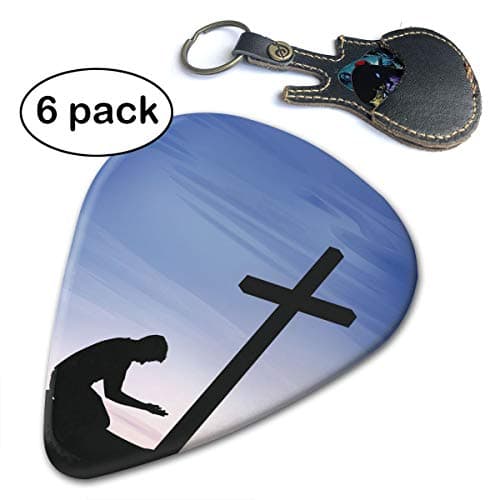 WB - Prayers For Healing With Bible Verses 351 Shape Classic Guitar Picks (6 Pack) For Electric Guitar, Acoustic Guitar, Mandolin, And Bass. Gift Leather Key Chain Pick Holder (0.46mm, 0.71mm, 0.96mm)