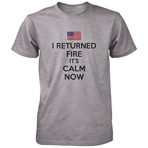 Vine Fresh Tees - I Returned Fire It's Calm Now T-shirt - Adult 3X-Large, Sport Grey