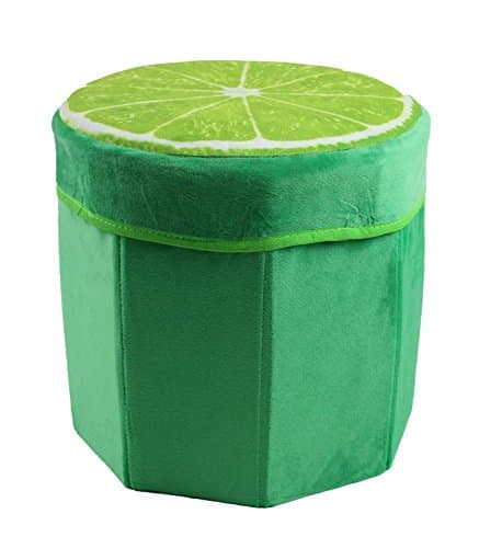 Lime 3d Seat Storage Cube Footstool Stool Lovely Fruit Ottoman Stool, Cute Cartoon Design ,looks Great And Welcomed By Children.