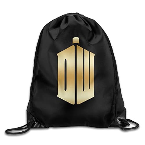Doctor Who Tardis Gold Logo Drawstring Backpack Bag