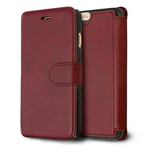 iPhone 6S Case, iPhone 6 Case Wallet, Armorex - Card Slot, Flip, Slim Fit. (Burgundy Red)