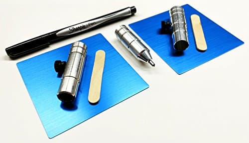 Bundle, 5 Items : The Etching Tool + Set of 2 Anodized Aluminum Blanks (3.5") + Pen Holder + Marker Holder + Pen [CRICUT Explore, Explore Air, Explore Air 2 Models only]