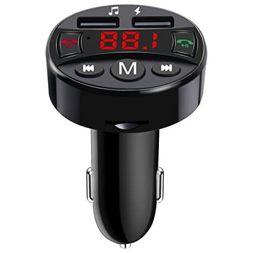 Bluetooth FM Transmitter,Xmon Wireless In-Car FM Adapter Car Kit [Micro SD/TF Card Slot] with USB Car Charging for iPhone, Samsung, LG, HTC, Nexus, Motorola, Sony Android Smartphone