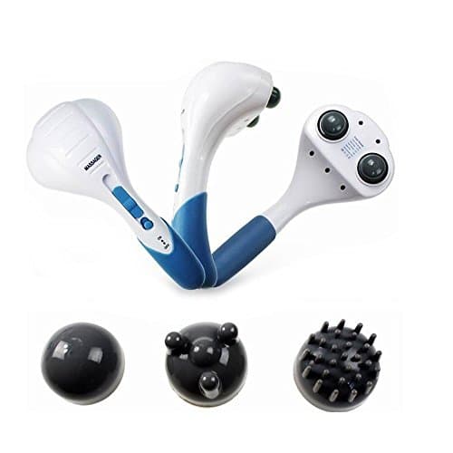 PowMax Double Head Percussion Action Handheld Massager,Electric Massager for Deep Tissue Muscle Kneading