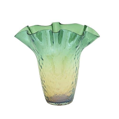 GLASS FLUTED VASE 15W, 14H