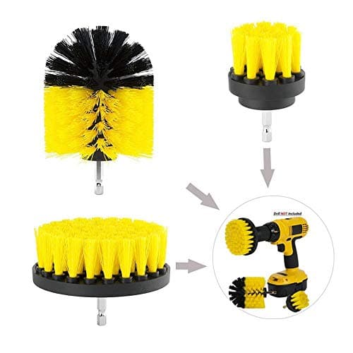 Drill Brush Attachment Kits, Prevently New Creative 3Pcs Grout Power Scrubber Cleaning Brush Tub Cleaner Combo Tool Kit