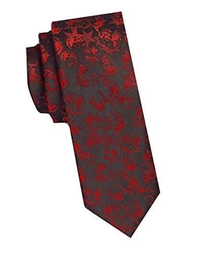 1670 Slim Star Skull Tie - Red / Black